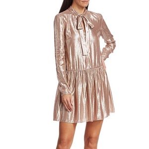 RedValentino Lamé drop waist dress